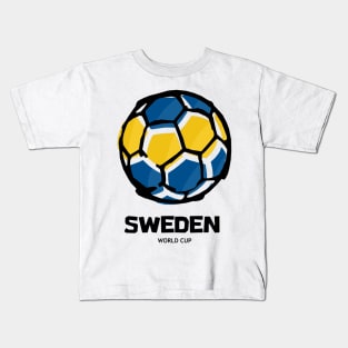 Sweden Football Country Flag Kids T-Shirt